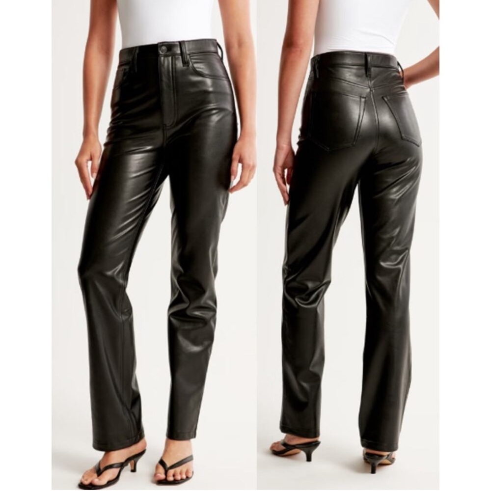 NWOT Abercrombie & Fitch Curve Love 90's Straight Ultra High Rise‎ Black 18 Long